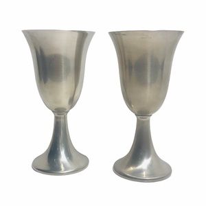 2 6 Oz Revere Pewter Wine Flared Lip Goblets